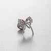 Titanium Steel Bow Shape Zirconia Inlaid Women's Convertible Ear Nail Earrings
