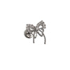 Titanium Steel Bow Shape Zirconia Inlaid Women's Convertible Ear Nail Earrings