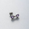 Titanium Steel Bow Shape Zirconia Inlaid Women's Convertible Ear Nail Earrings