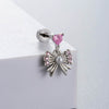 Titanium Steel Bow Zircon Earrings
