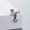 Titanium Steel Bow Zircon Earrings