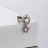 Titanium Steel Bow Zircon Earrings