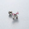 Titanium Steel Bow Zircon Earrings