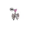 Titanium Steel Bow Zircon Earrings