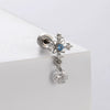 Titanium Steel Bowknot Earrings With Zirconia Inlay