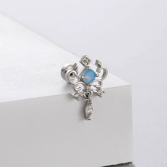 Titanium Steel Bowknot Earrings With Zirconia Inlay