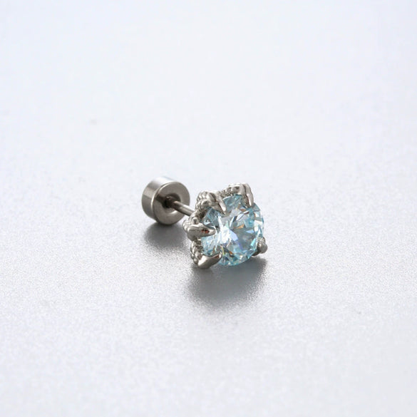 Titanium Steel Bowknot Earrings With Zirconia Inlay