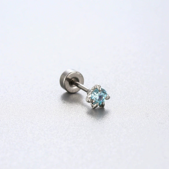 Titanium Steel Bowknot Earrings With Zirconia Inlay