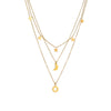 Titanium Steel Box Chain Clavicle Chain With Geometric Moon Star Design