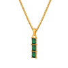 316L Stainless Steel Box Chain Crystal Pendant Goldplated Women's Jewelry With Geometric Style