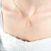 316L Stainless Steel Box Chain Crystal Pendant Goldplated Women's Jewelry With Geometric Style