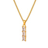 316L Stainless Steel Box Chain Crystal Pendant Goldplated Women's Jewelry With Geometric Style