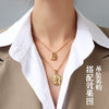 Titanium Steel Box Chain Wave Pattern Unisex Clavicle Necklace