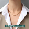 Titanium Steel Box Chain Wave Pattern Unisex Clavicle Necklace