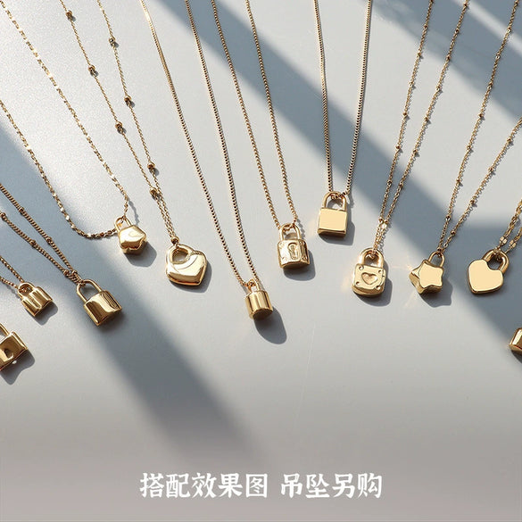 Titanium Steel Box Chain Wave Pattern Unisex Clavicle Necklace