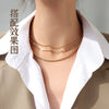 Titanium Steel Box Chain Wave Pattern Unisex Clavicle Necklace