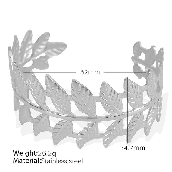 316L Stainless Steel Bracelet Butterfly Leaf Hollow Style For Women With Electroplating