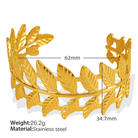 316L Stainless Steel Bracelet Butterfly Leaf Hollow Style For Women With Electroplating