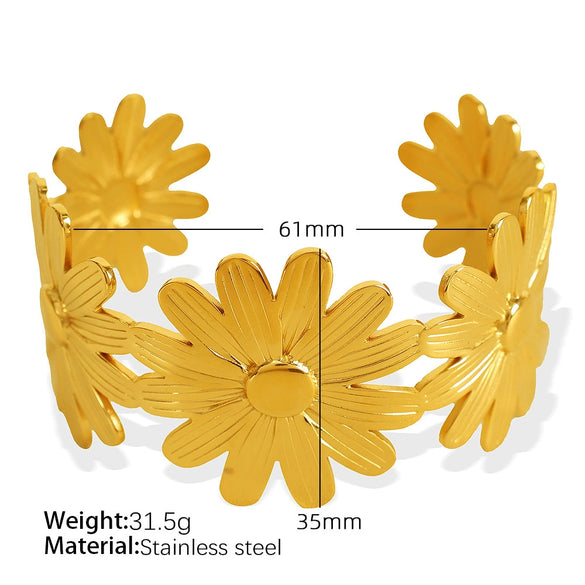 316L Stainless Steel Bracelet Butterfly Leaf Hollow Style For Women With Electroplating