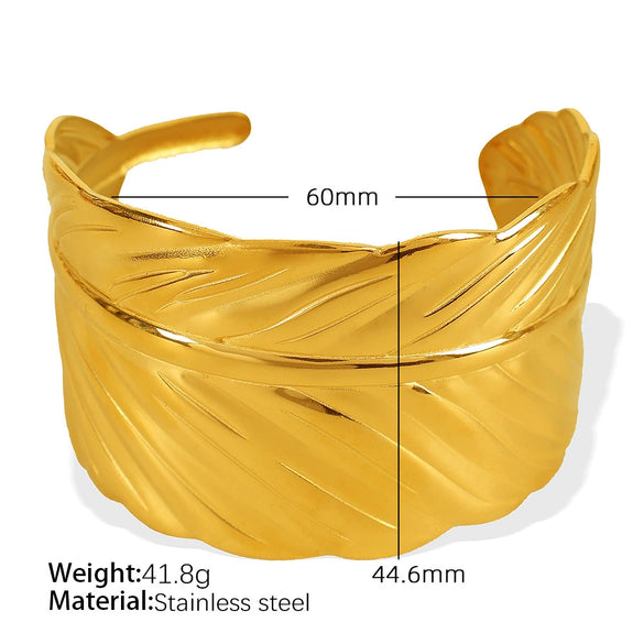 316L Stainless Steel Bracelet Butterfly Leaf Hollow Style For Women With Electroplating