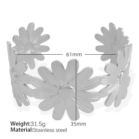 316L Stainless Steel Bracelet Butterfly Leaf Hollow Style For Women With Electroplating