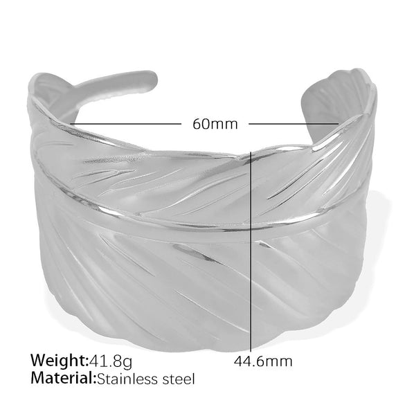 316L Stainless Steel Bracelet Butterfly Leaf Hollow Style For Women With Electroplating
