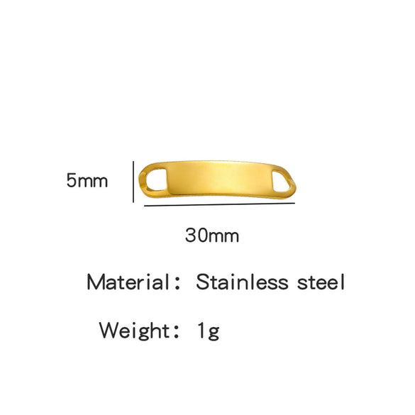 Titanium Steel Bracelet Connector Jewelry Accessories Geometric Bend Card Shape 18K Plated