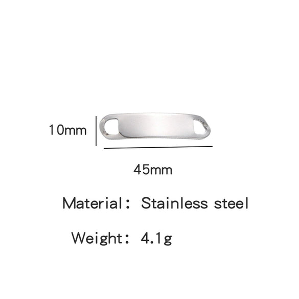 Titanium Steel Bracelet Connector Jewelry Accessories Geometric Bend Card Shape 18K Plated