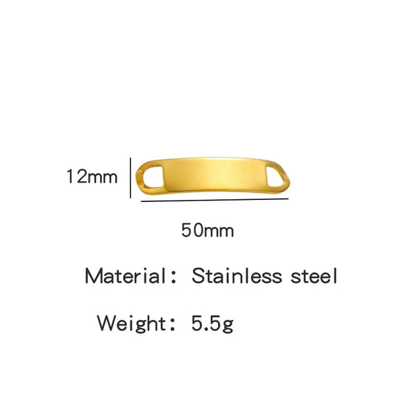 Titanium Steel Bracelet Connector Jewelry Accessories Geometric Bend Card Shape 18K Plated