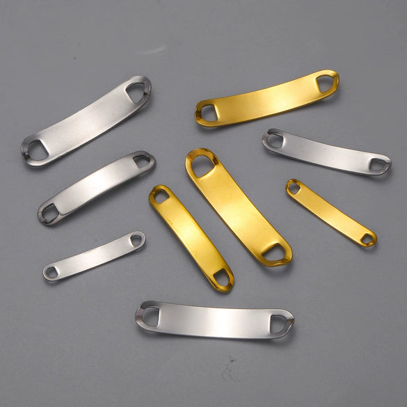 Titanium Steel Bracelet Connector Jewelry Accessories Geometric Bend Card Shape 18K Plated