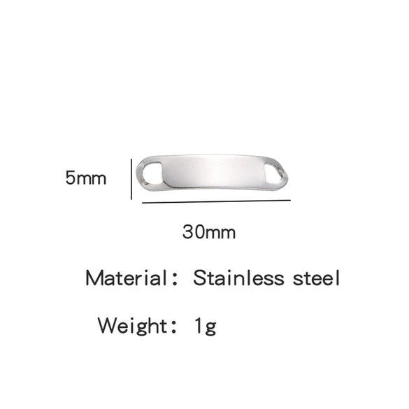 Titanium Steel Bracelet Connector Jewelry Accessories Geometric Bend Card Shape 18K Plated