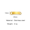 Titanium Steel Bracelet Connector Jewelry Accessories Geometric Bend Card Shape 18K Plated