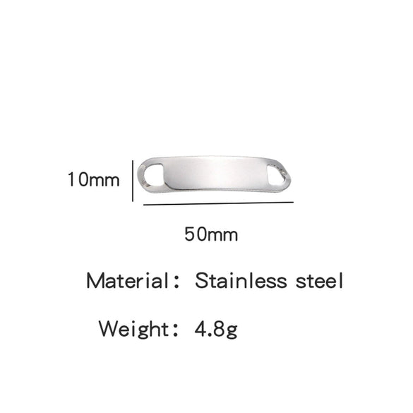 Titanium Steel Bracelet Connector Jewelry Accessories Geometric Bend Card Shape 18K Plated