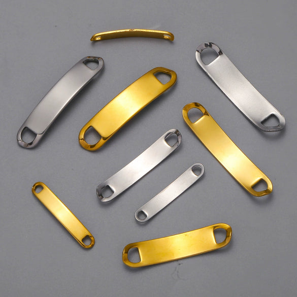 Titanium Steel Bracelet Connector Jewelry Accessories Geometric Bend Card Shape 18K Plated