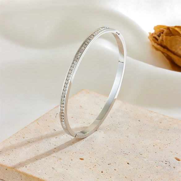 Titanium Steel Bracelet For Girls With All Over The Sky Stars Design And Diamond Electroplated Style