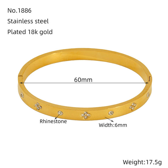 316L Stainless Steel Bracelet Geometric Design Electroplated Women's