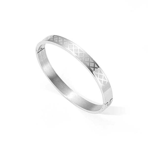 Titanium Steel Bracelet Geometric Mesh U Shape Electroplated Women's Jewelry Light Luxury Versatile Nonfading