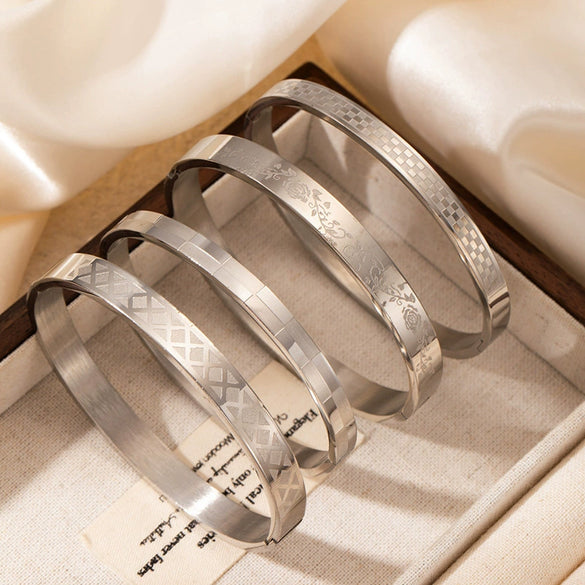 Titanium Steel Bracelet Geometric Mesh U Shape Electroplated Women's Jewelry Light Luxury Versatile Nonfading