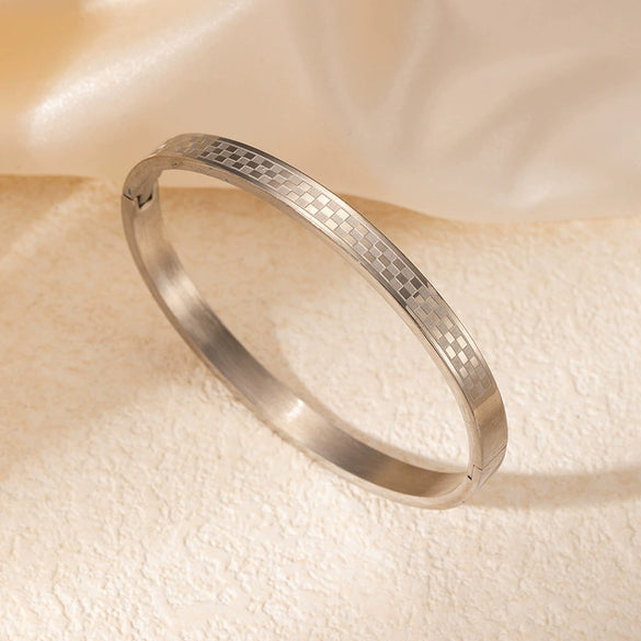 Titanium Steel Bracelet Geometric Mesh U Shape Electroplated Women's Jewelry Light Luxury Versatile Nonfading