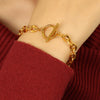 316L Stainless Steel Bracelet Jewelry Ins Style Geometric Cross Oshaped Ot Buckle Electroplated Unisex Allmatch Couple Jewelry