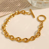 316L Stainless Steel Bracelet Jewelry Ins Style Geometric Cross Oshaped Ot Buckle Electroplated Unisex Allmatch Couple Jewelry