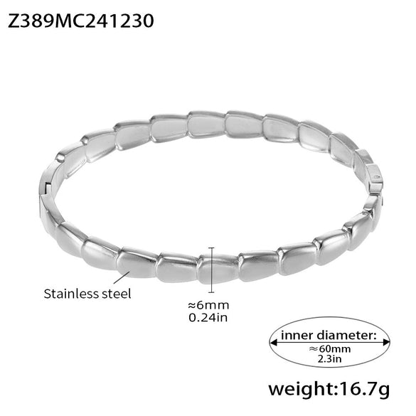 Titanium Steel Bracelet Light Luxury Geometric Style Pvd Plating 18K Real Gold Electroplating