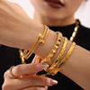 Titanium Steel Bracelet Light Luxury Geometric Style Pvd Plating 18K Real Gold Electroplating