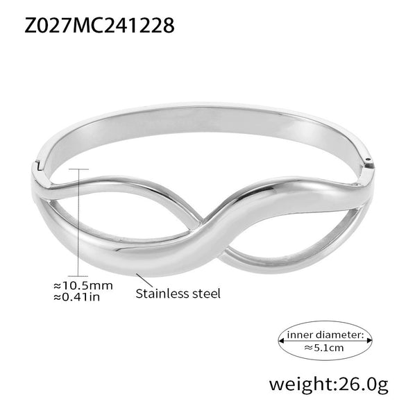 Titanium Steel Bracelet Light Luxury Geometric Style Pvd Plating 18K Real Gold Electroplating