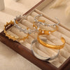 Titanium Steel Bracelet Light Luxury Highend Opening Niche Design Electroplated Hand Jewelry