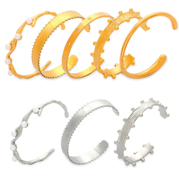 Titanium Steel Bracelet Light Luxury Highend Opening Niche Design Electroplated Hand Jewelry