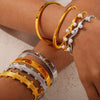 Titanium Steel Bracelet Light Luxury Highend Opening Niche Design Electroplated Hand Jewelry