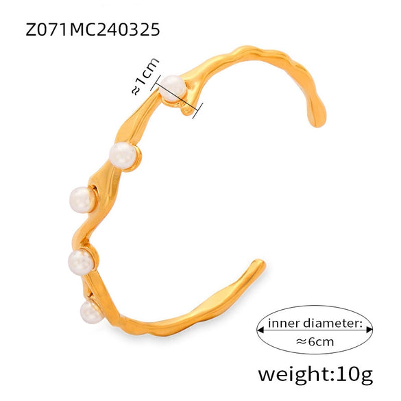 Titanium Steel Bracelet Light Luxury Highend Opening Niche Design Electroplated Hand Jewelry