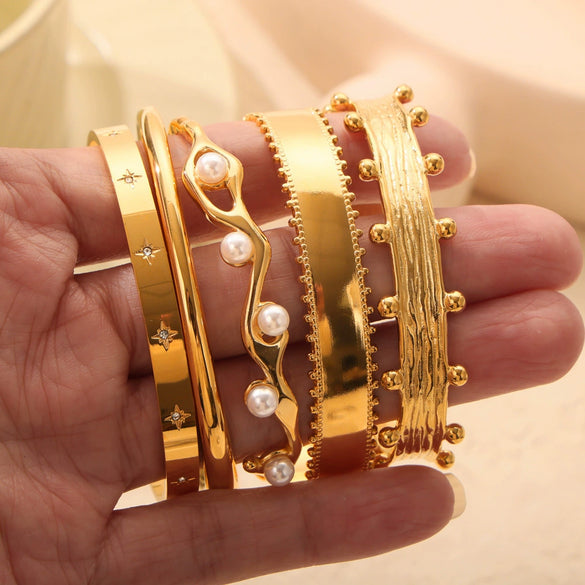 Titanium Steel Bracelet Light Luxury Highend Opening Niche Design Electroplated Hand Jewelry