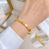 Titanium Steel Bracelet Minimalist Retro With Horse Eye Zirconium Electroplating